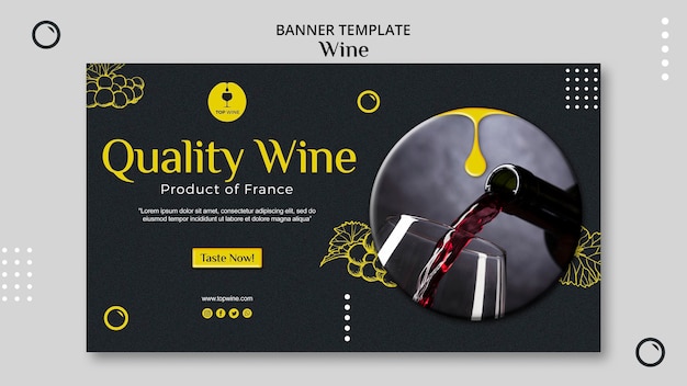 Concept de modèle de bannière de vin
