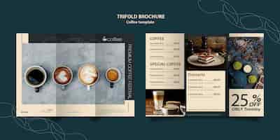 PSD gratuit concept de modèle de brochure avec café