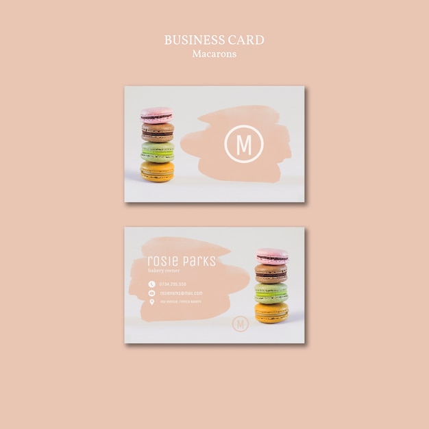 Concept De Modèle De Carte De Visite De Macarons