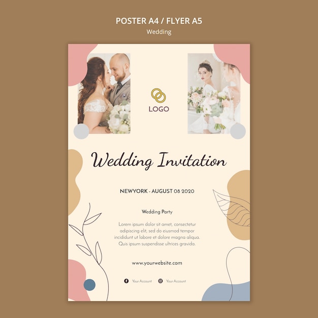 Concept De Modèle De Flyer De Mariage