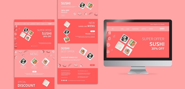 PSD gratuit concept de modèle de sushir