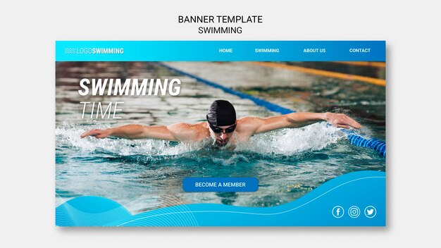 Concept de natation pour bannière