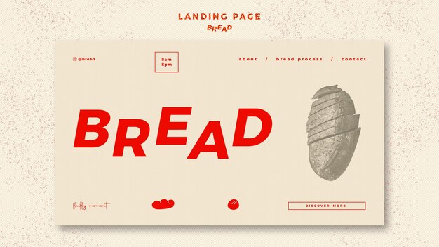 PSD gratuit concept de page de destination de pain