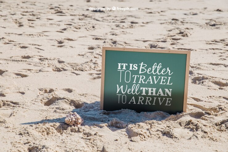 PSD gratuit concept de plage avec ardoise