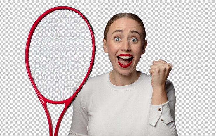 PSD gratuit le concept de tennis de la jeune femme blonde