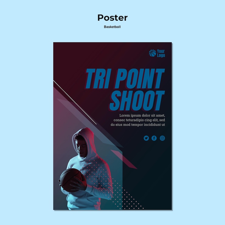 PSD gratuit conception d'affiche de basket-ball
