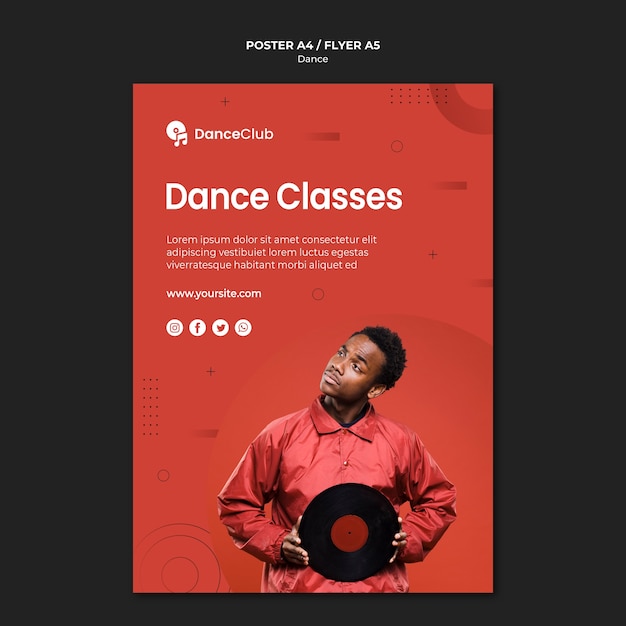 PSD gratuit conception d'affiche de cours de danse