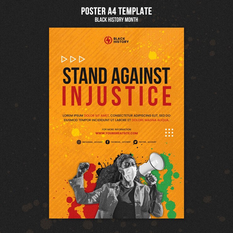 PSD gratuit conception d'affiche du mois de l'histoire des noirs