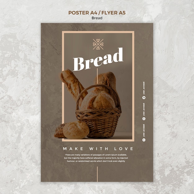 PSD gratuit conception d'affiche entreprise de pain