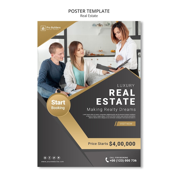 PSD gratuit conception d'affiche immobilière
