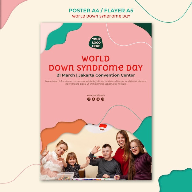 PSD gratuit conception d'affiche de la journée du syndrome de down