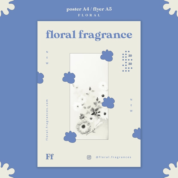 PSD gratuit conception d'affiche de parfum floral