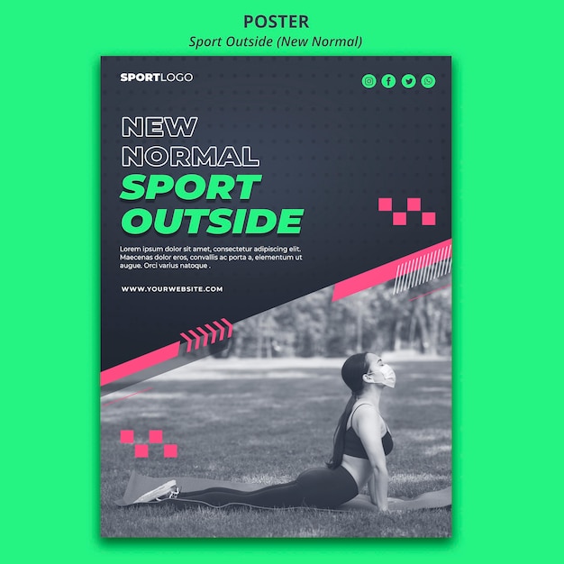 PSD gratuit conception d'affiche de sport extérieur concept