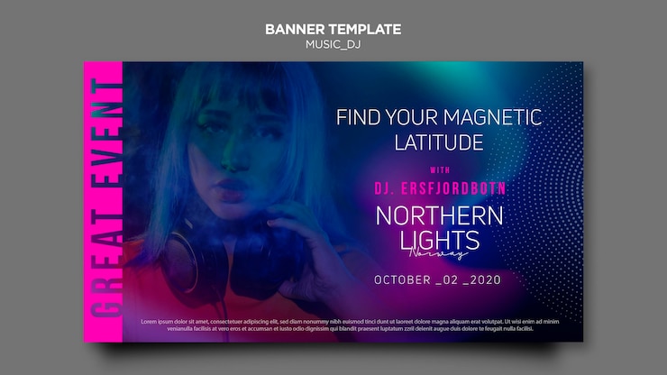 PSD gratuit conception de bannière de musique dj