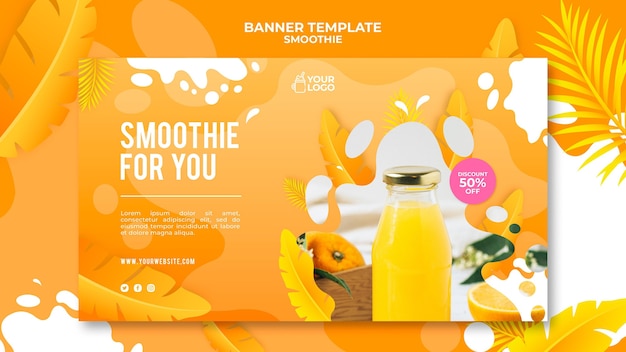 PSD gratuit conception de bannière de smoothie