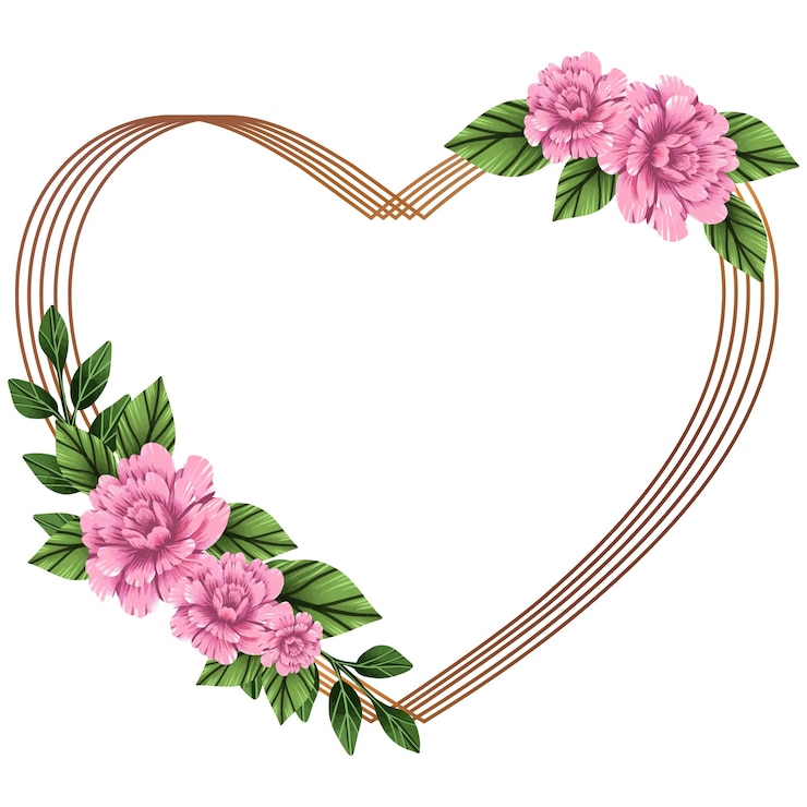 PSD gratuit conception d'un cadre à cœur floral