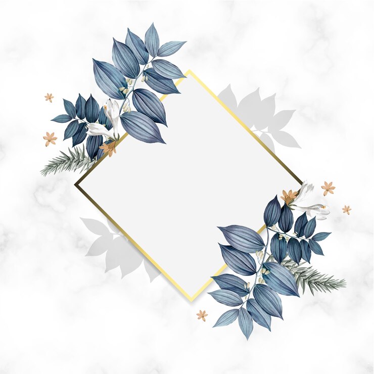 PSD gratuit conception de cadre doré floral vide