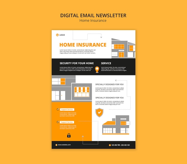 PSD gratuit conception du modèle d'assurance habitation