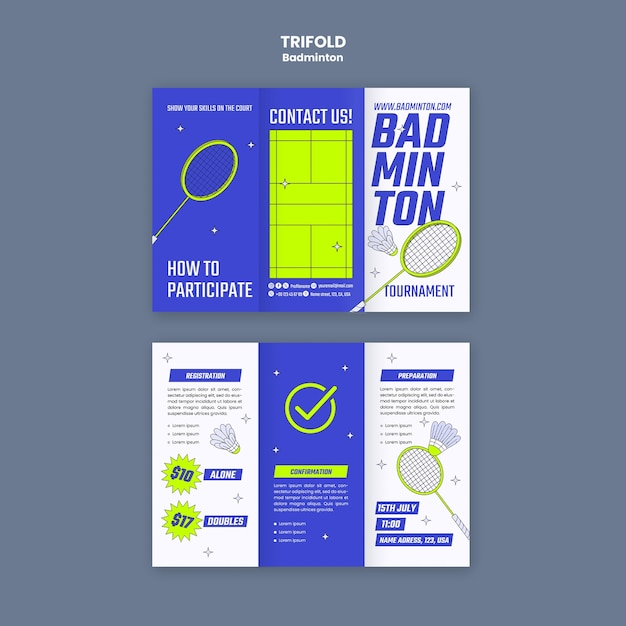 PSD gratuit conception du modèle de badminton