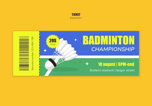 PSD gratuit conception du modèle de badminton