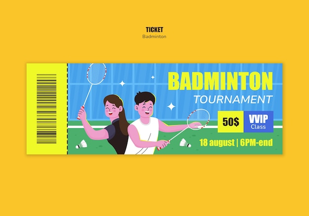 PSD gratuit conception du modèle de badminton