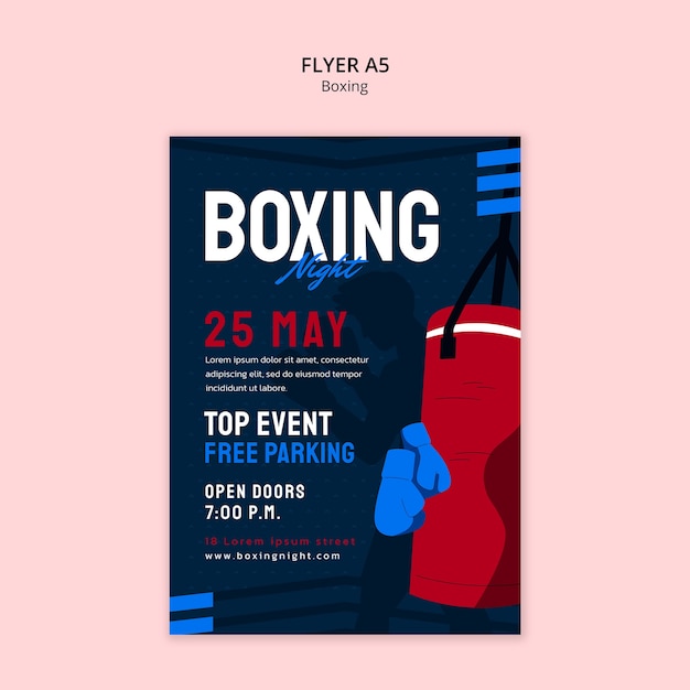 PSD gratuit conception du modèle de boxe