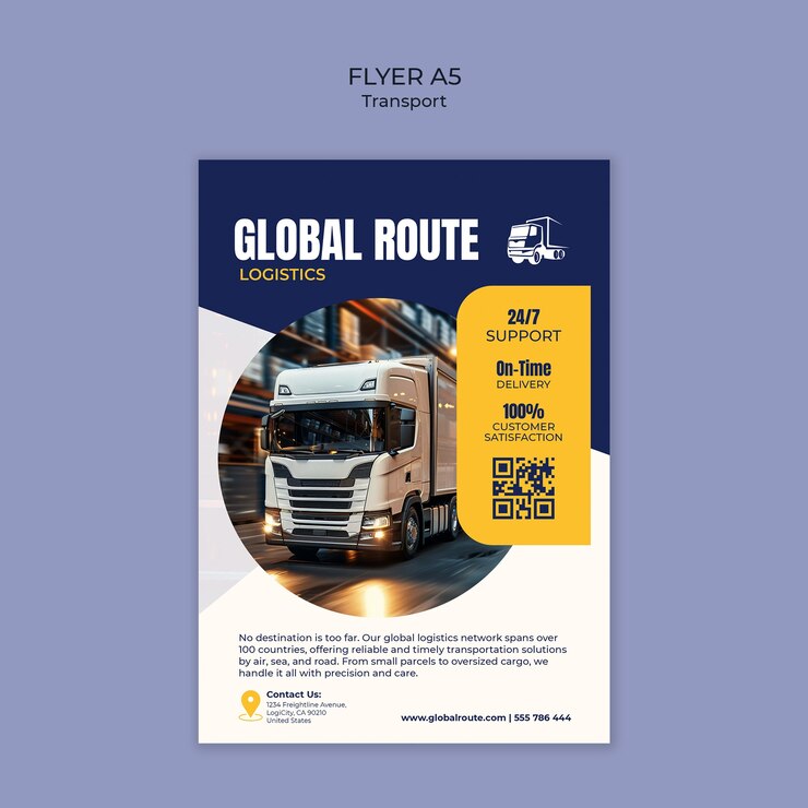 PSD gratuit conception du modèle de dépliant de transport