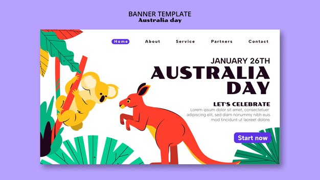 PSD gratuit conception du modèle du jour de l'australie