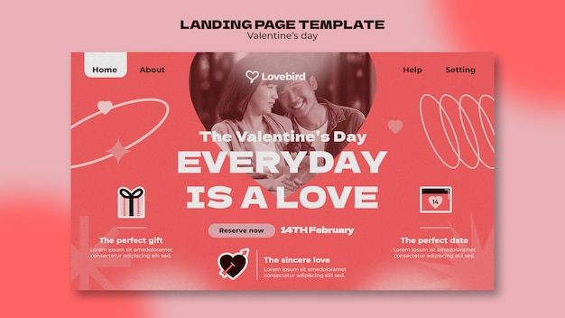 PSD gratuit conception du modèle du jour de la saint-valentin