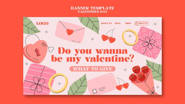 PSD gratuit conception du modèle du jour de la saint-valentin