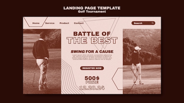PSD gratuit conception du modèle du tournoi de golf
