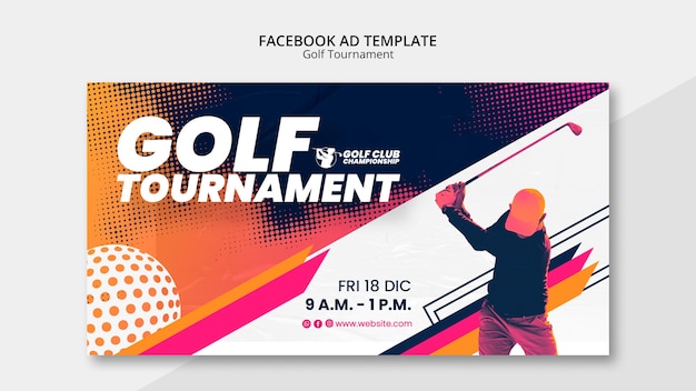 PSD gratuit conception du modèle du tournoi de golf