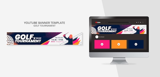 PSD gratuit conception du modèle du tournoi de golf