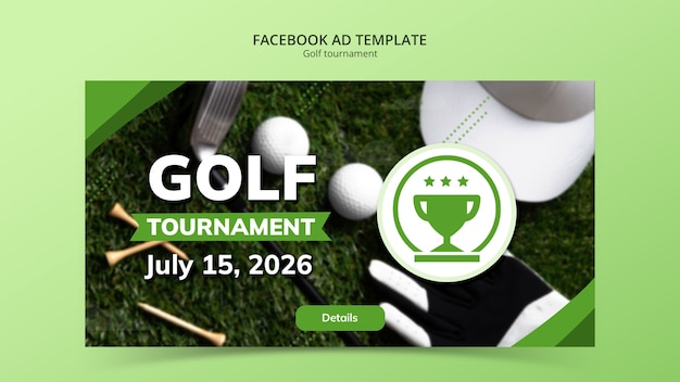 PSD gratuit conception du modèle du tournoi de golf