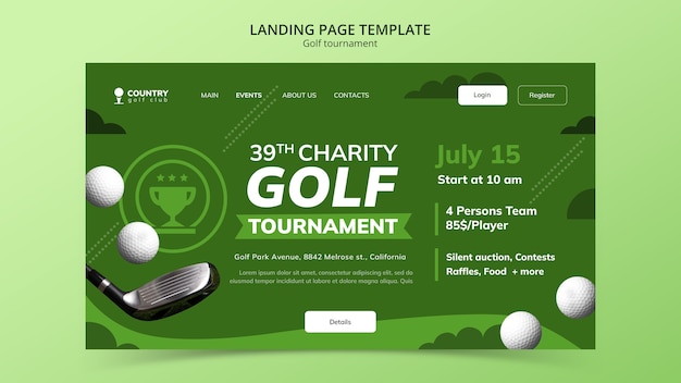 PSD gratuit conception du modèle du tournoi de golf