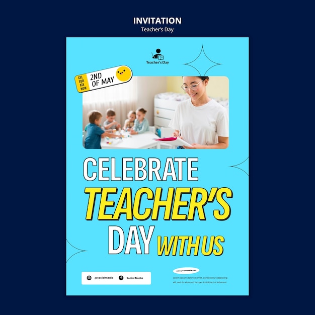 PSD gratuit conception du modèle de la journée des enseignants