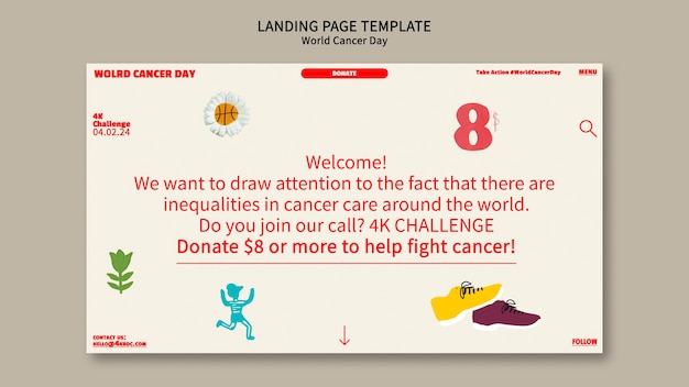 PSD gratuit conception du modèle de la journée mondiale du cancer