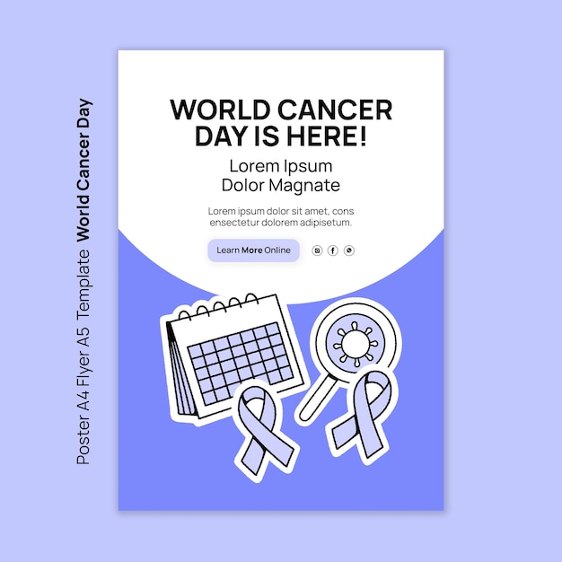 PSD gratuit conception du modèle de la journée mondiale du cancer