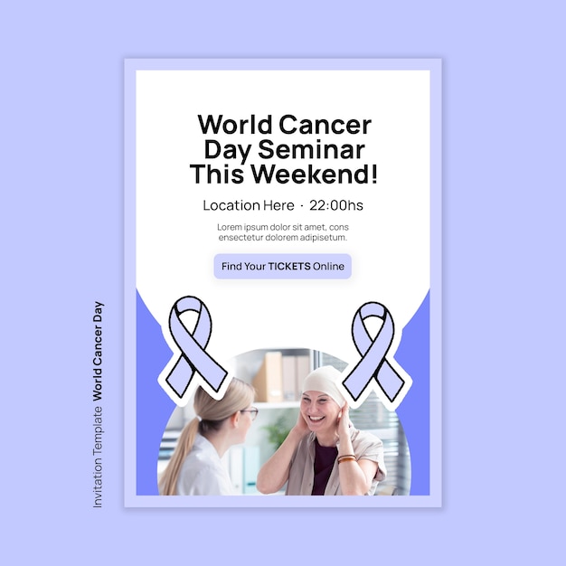 PSD gratuit conception du modèle de la journée mondiale du cancer