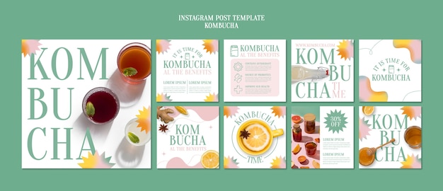 PSD gratuit conception du modèle de kombucha