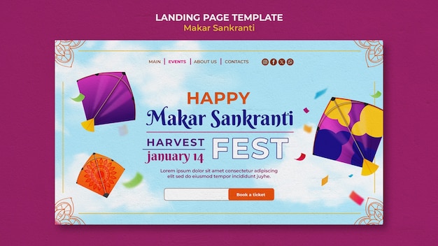 PSD gratuit conception du modèle de makar sankranti