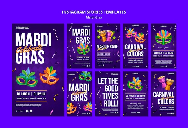 PSD gratuit conception du modèle de mardi gras