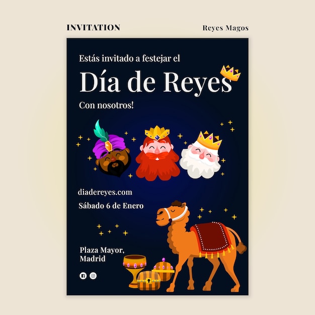 PSD gratuit conception du modèle de reyes magos