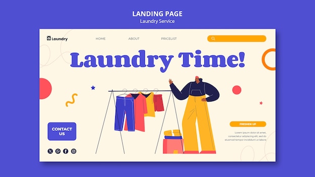 PSD gratuit conception du modèle de service de blanchisserie