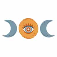 PSD gratuit conception d'éléments de lune et de soleil