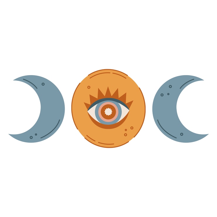 PSD gratuit conception d'éléments de lune et de soleil