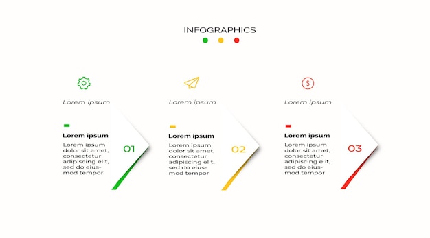 PSD gratuit conception de flèche infographique avec quatre étapes