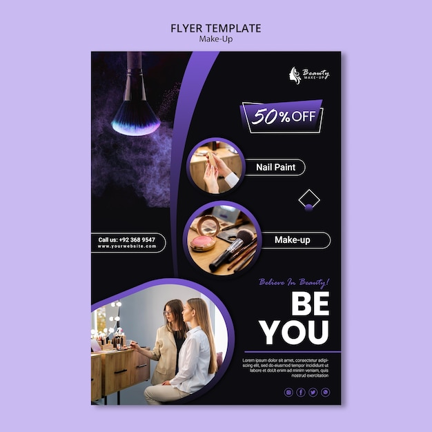 Conception de flyer concept maquillage