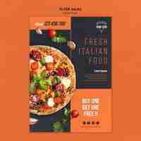 PSD gratuit conception de flyer de cuisine italienne