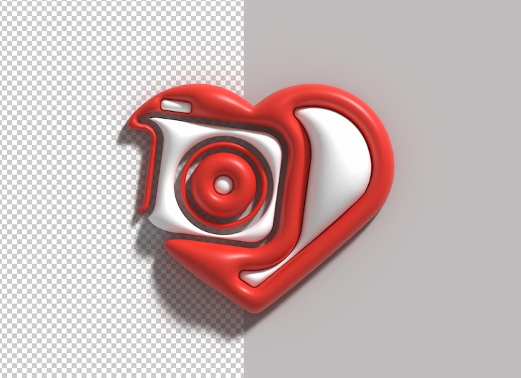 PSD gratuit conception d'illustration 3d du logo de l'icône web de l'appareil photo reflex